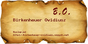 Birkenheuer Ovidiusz névjegykártya